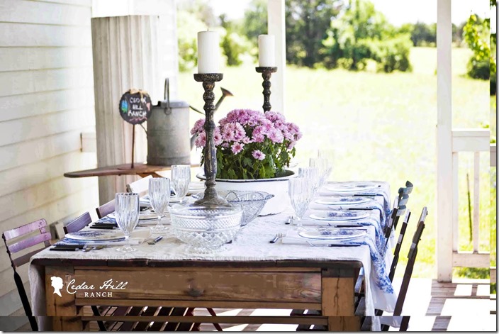toile table back porch