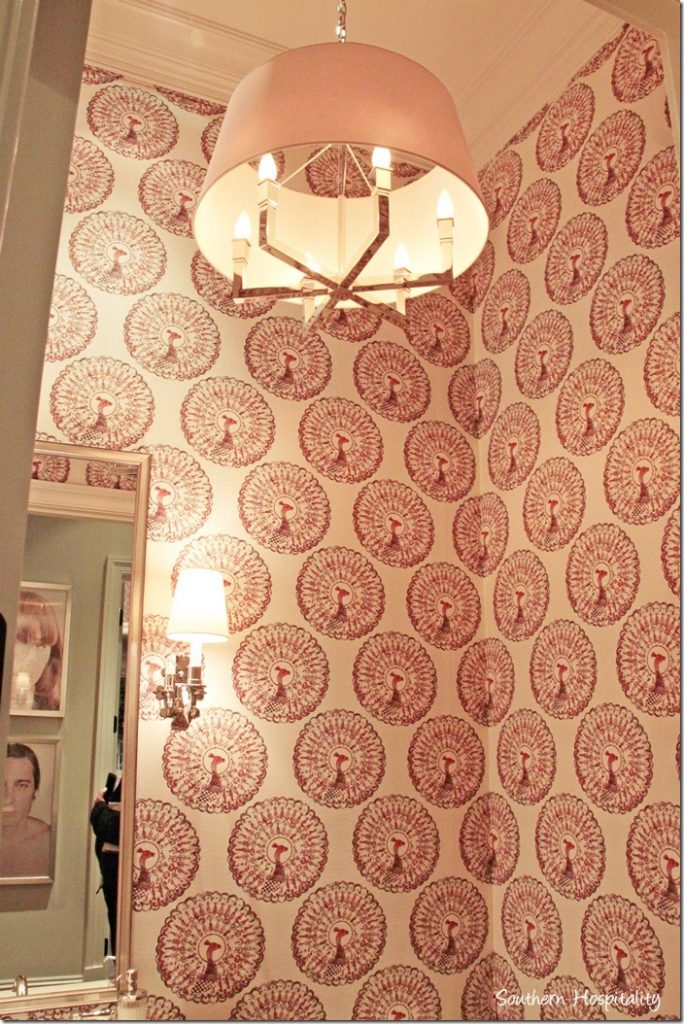 powder room fabric walls