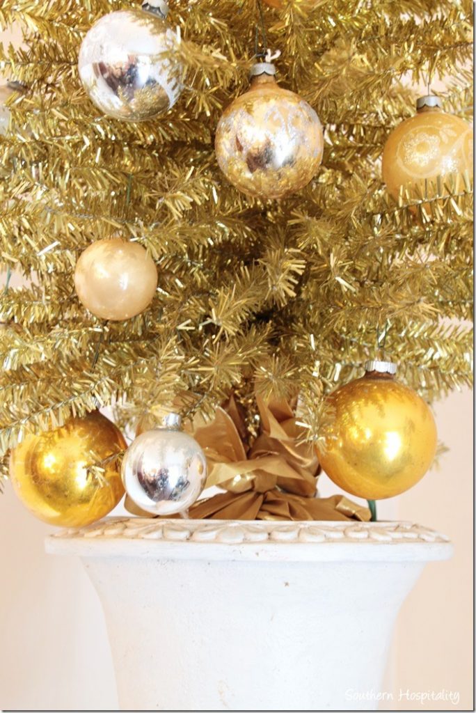 gold tree vintage ornaments
