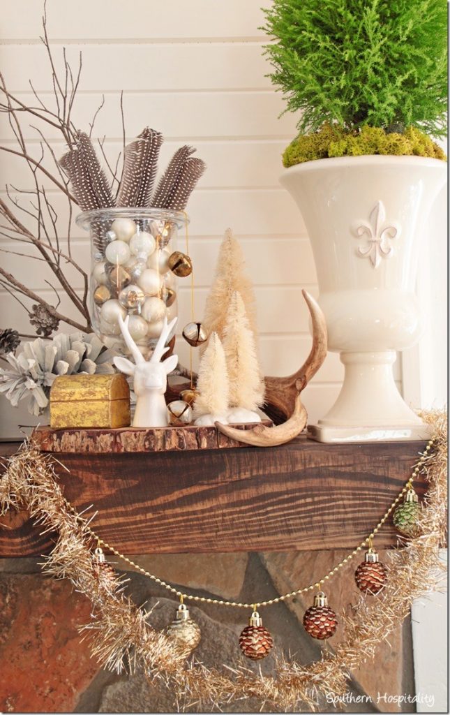 mantel with garland