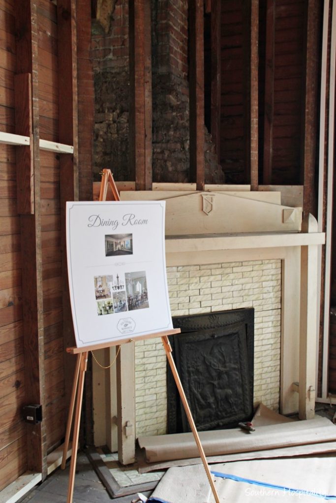 dining room fireplace