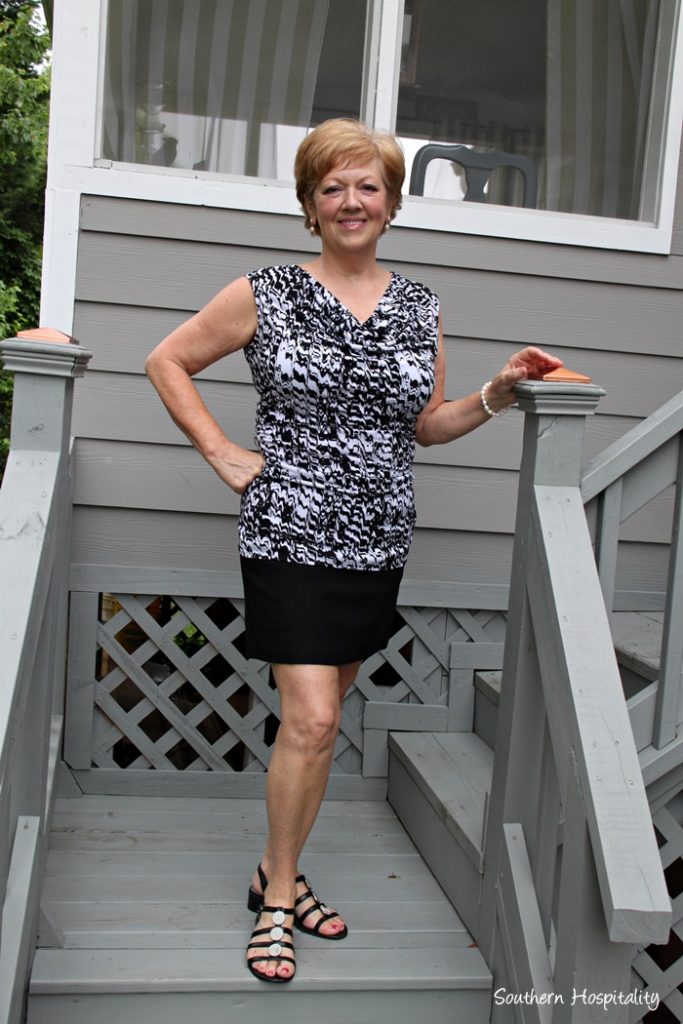 black and white top and skort