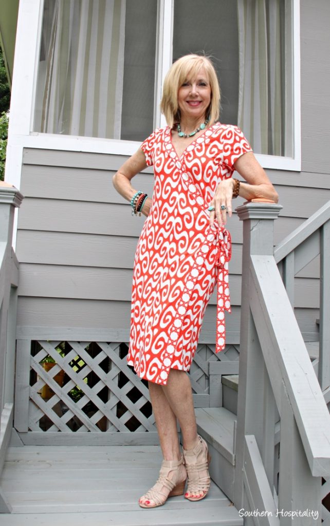 coral ikat dress 3