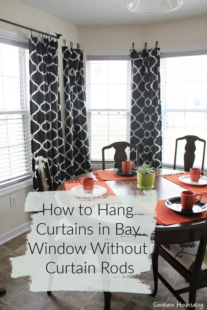 how to hang curtains in bay window without curtain rod