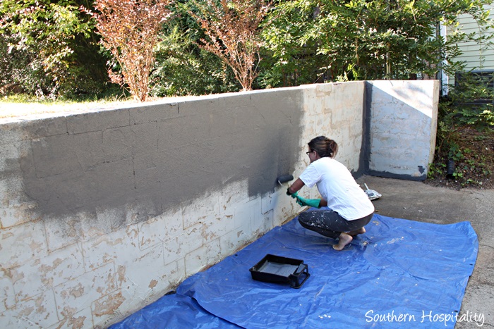 repainting concrete block