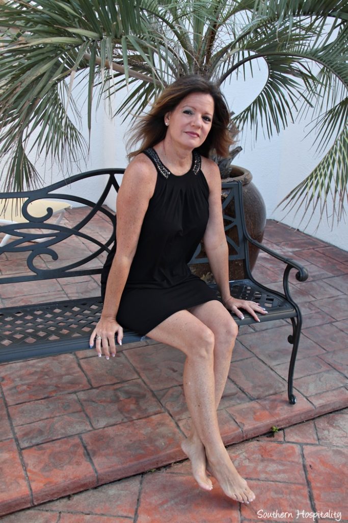 Fashion over 50: Black Lace and Velvet Holiday Top - Southern Hospitality