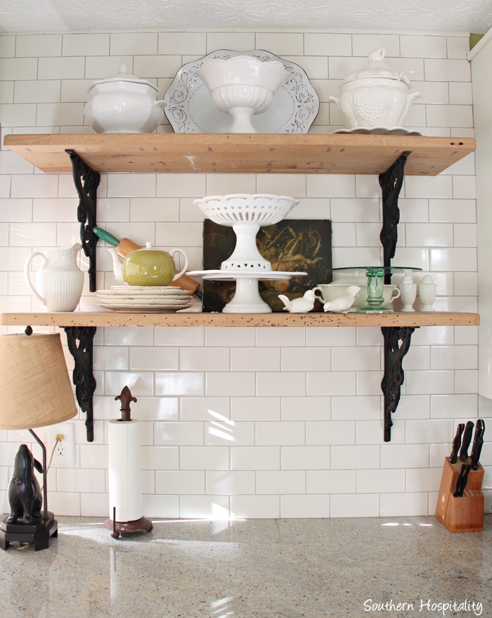 open shelves kitchen