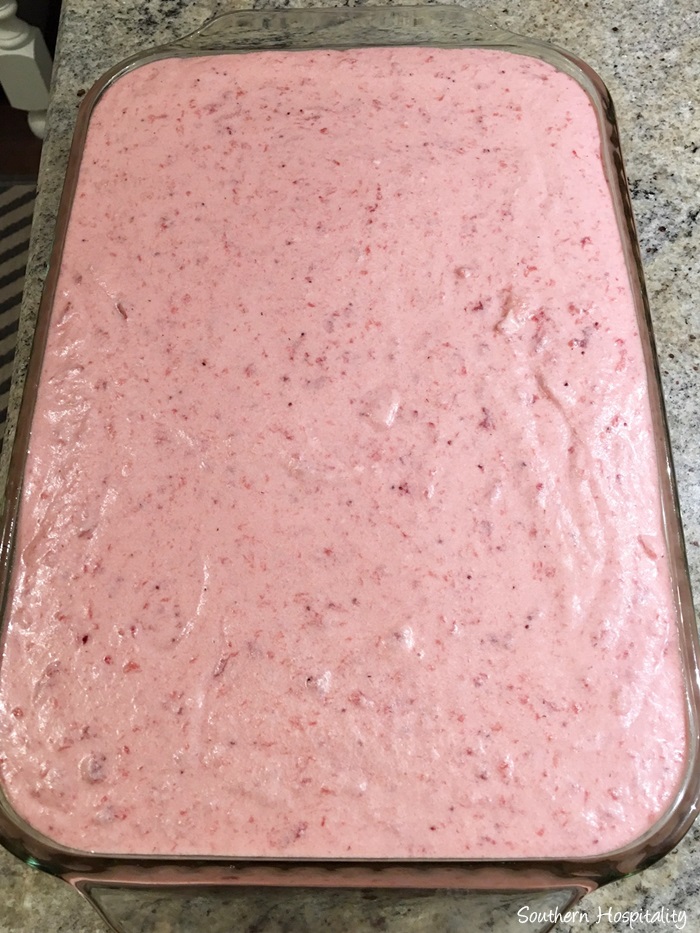 le glaçage de la recette du gâteau aux fraises
