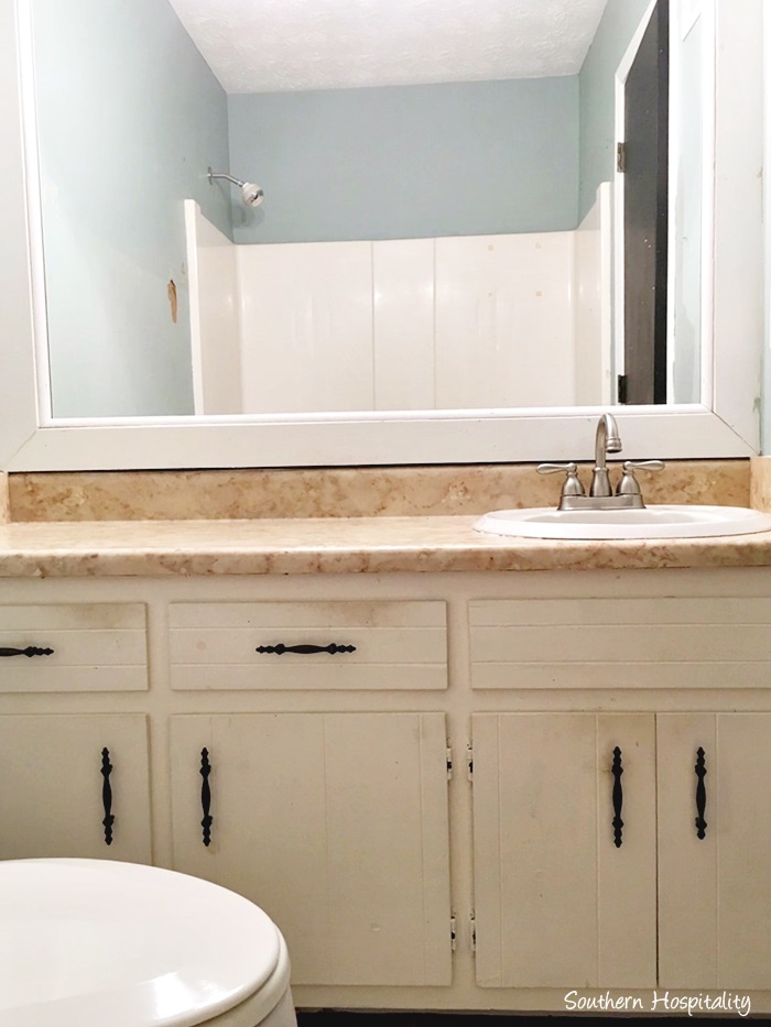 Black and White Master Bath Progress Pics - Southern Hospitality