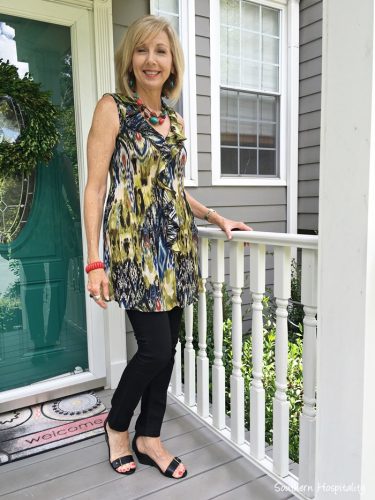 Fashion over 50: Black Pants and Ruffle Top - Southern Hospitality