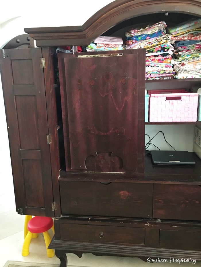 Sewing armoire with deals table