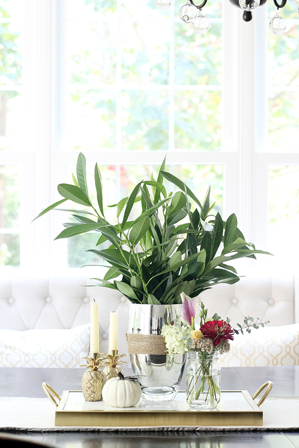 greenery-vase-mercury-glass-table