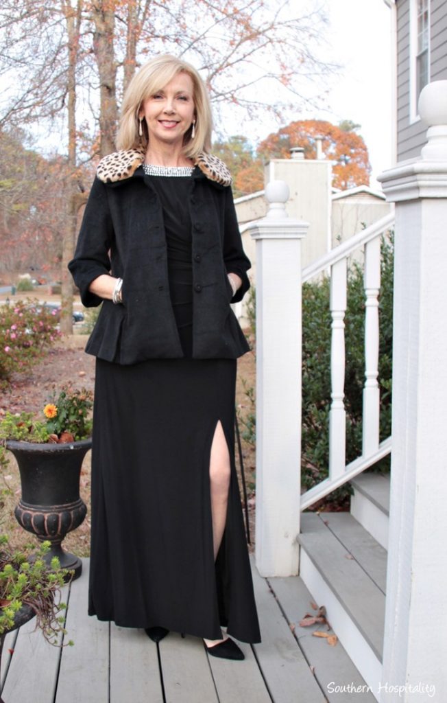 Fashion over 50: Black Lace and Velvet Holiday Top - Southern Hospitality