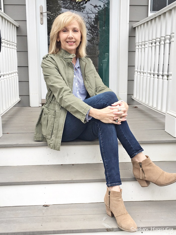 Fashion over 50: Olive Green Jacket - Southern Hospitality