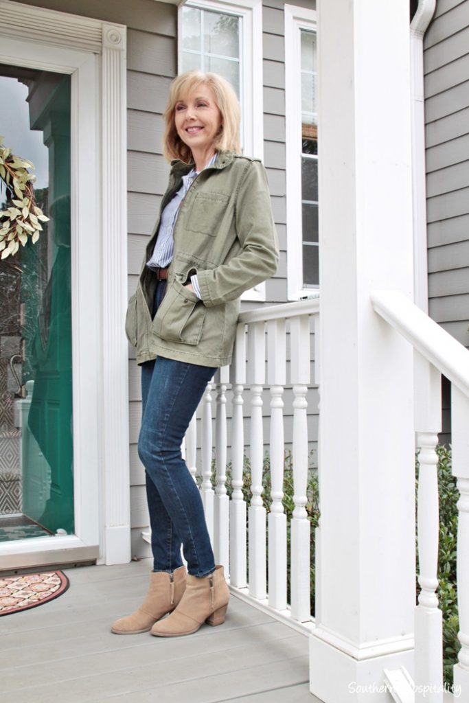 Fashion over 50: Olive Green Jacket - Southern Hospitality