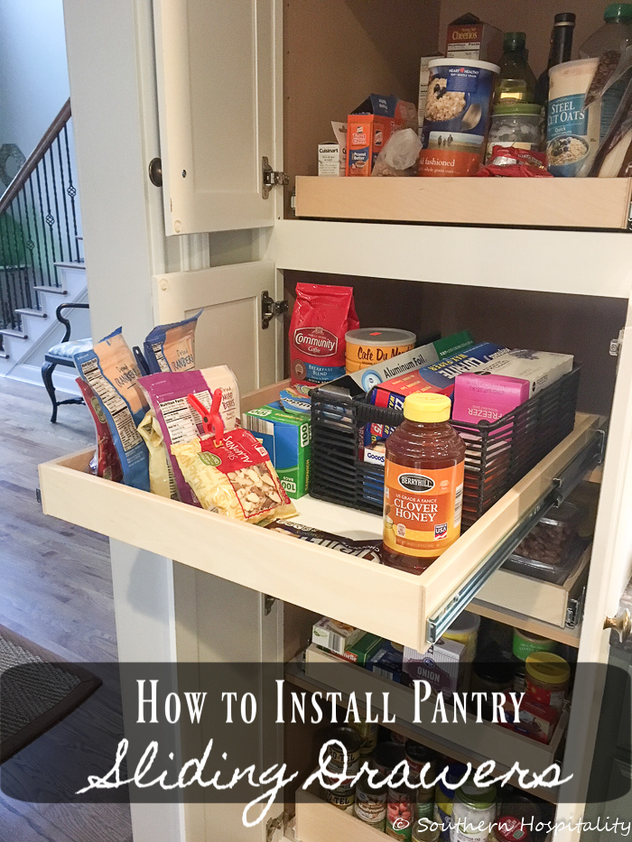Installing Sliding Shelves In A Pantry, How To Install Pull Out Shelves In Kitchen Cabinets