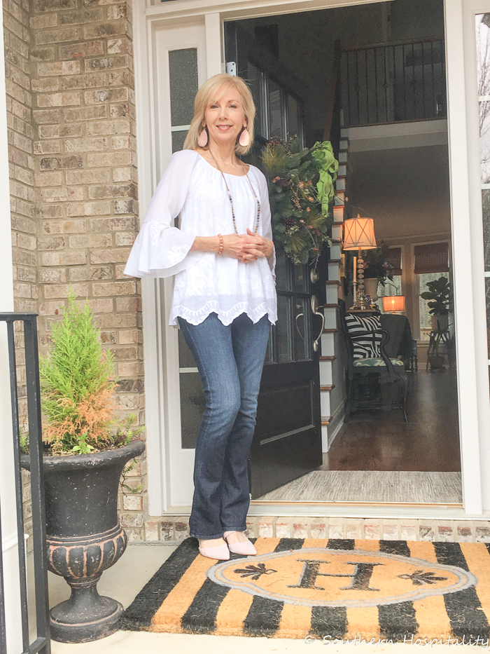 Fashion over 50: Jeans and Blush Shoes - Southern Hospitality