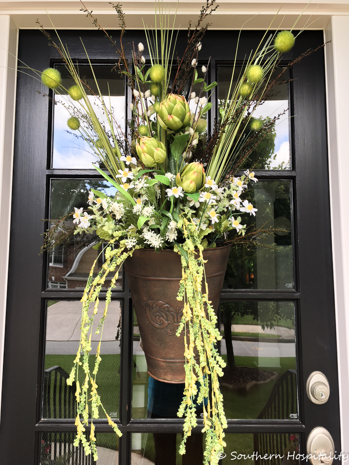 Pretty And Easy Spring Door Basket DIY - StoneGable