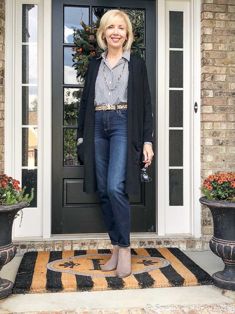 Fashion over 50: Long Cardigan and Boots - Southern Hospitality