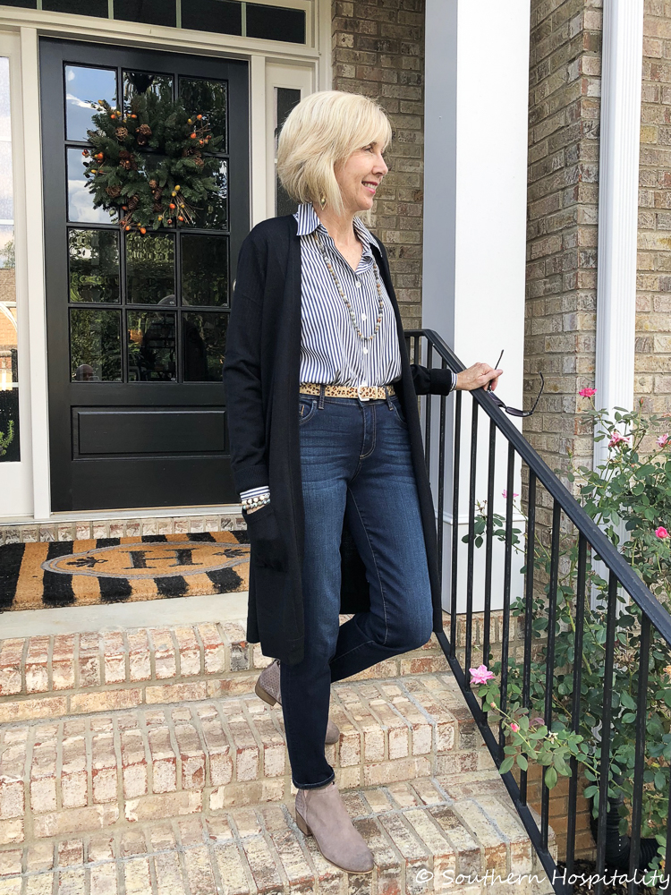 Fashion over 50 Long Black Cardigan Southern Hospitality