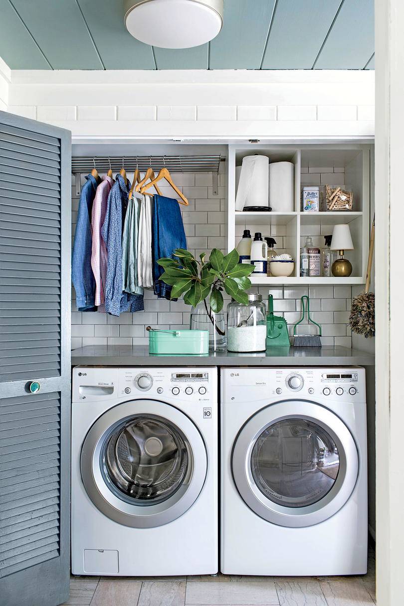 Washer and Dryer Cover, Gray and Black Laundry Room Accessories