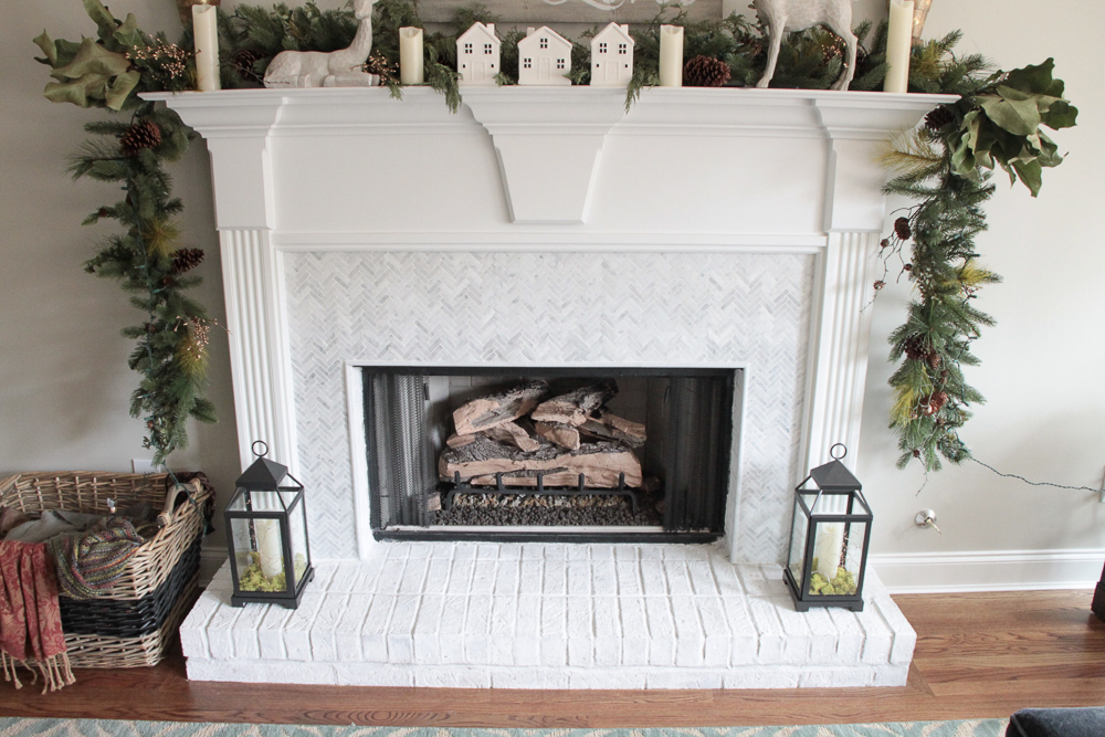 How To Add Herringbone Marble Tile To A Fireplace Southern