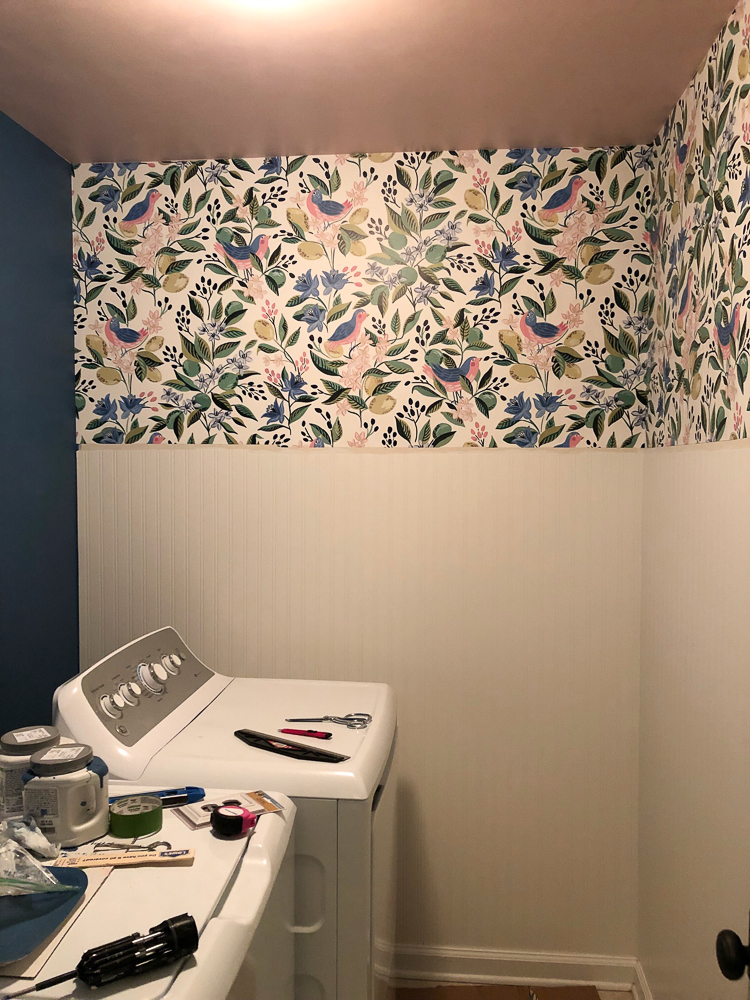 How to Wallpaper Above Wainscot  Southern Hospitality