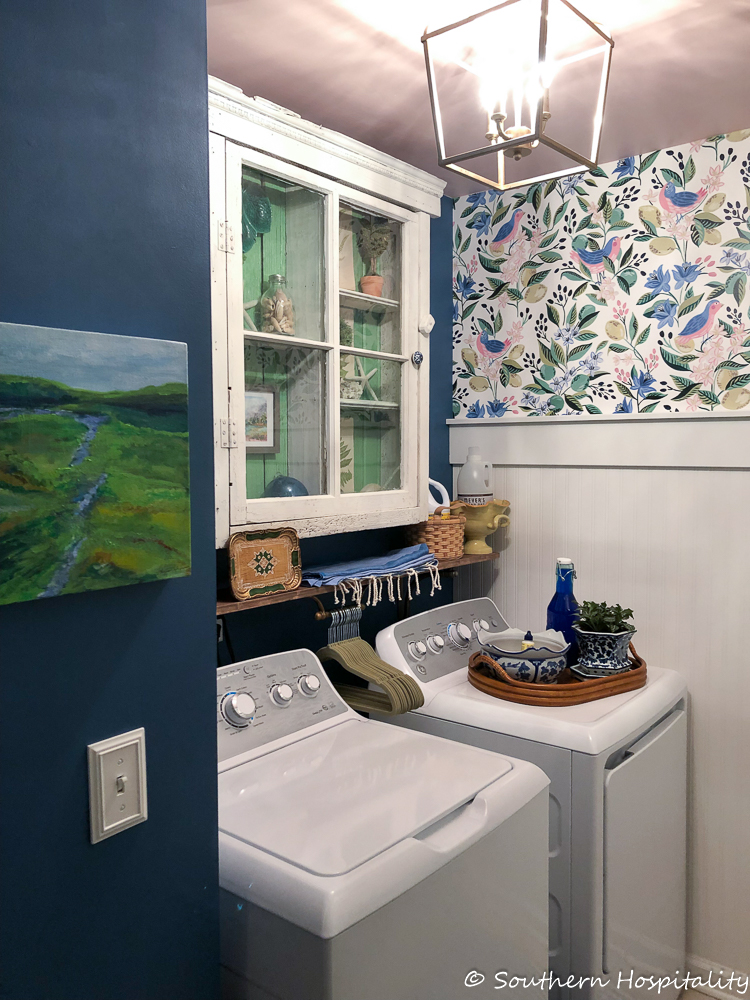 Laundry Room Makeover with Wallpaper  Before  After  Gathered in the  Kitchen