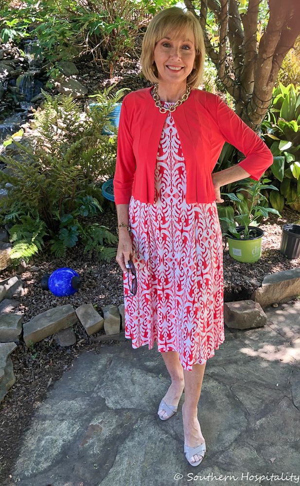 Coral store church dress