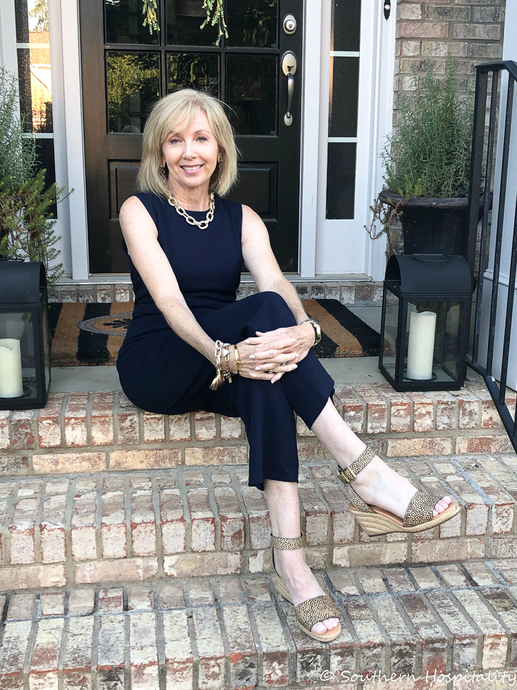 Fashion over 50: Navy Jumpsuit Repeat - Southern Hospitality