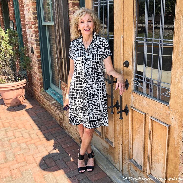 Fashion over 50: Classic Black and White Dress - Southern Hospitality