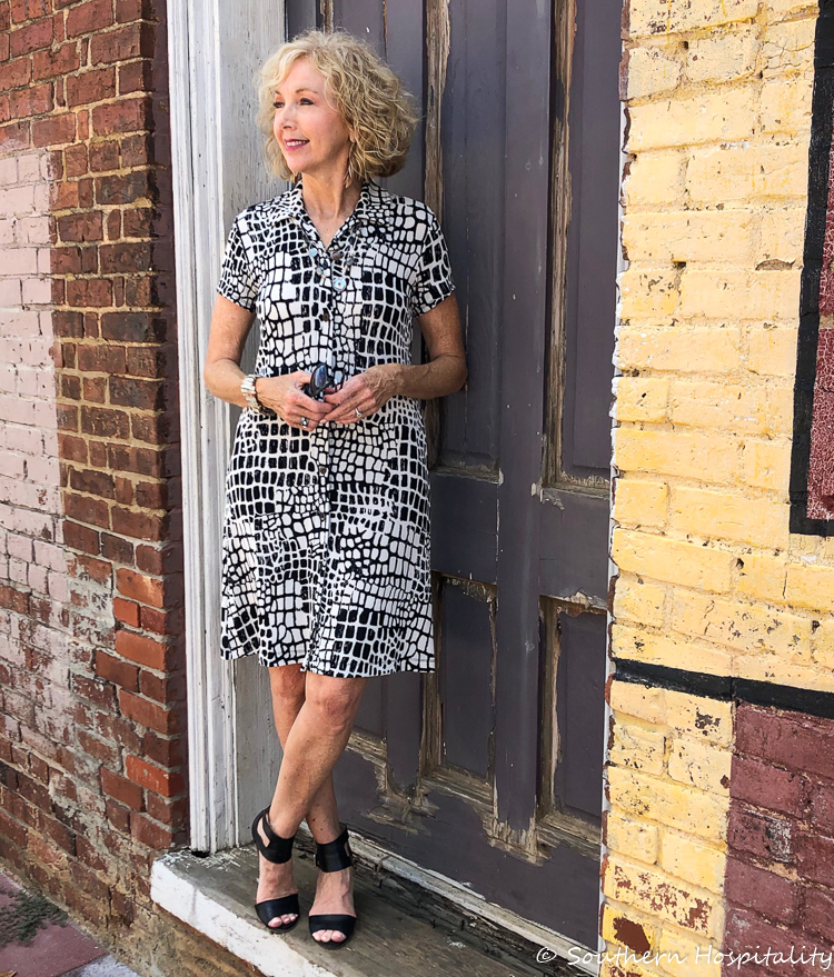 Fashion over 50: Classic Black and White Dress - Southern Hospitality