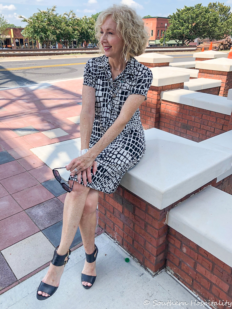 Fashion over 50: Classic Black and White Dress - Southern Hospitality