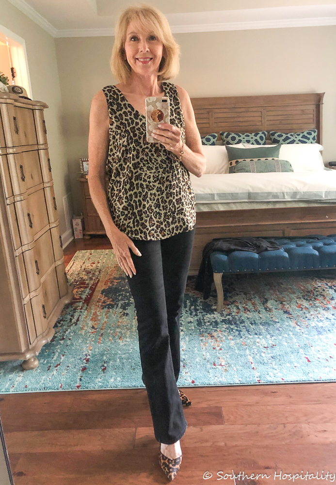 Fashion over 50: Black Lace and Velvet Holiday Top - Southern Hospitality