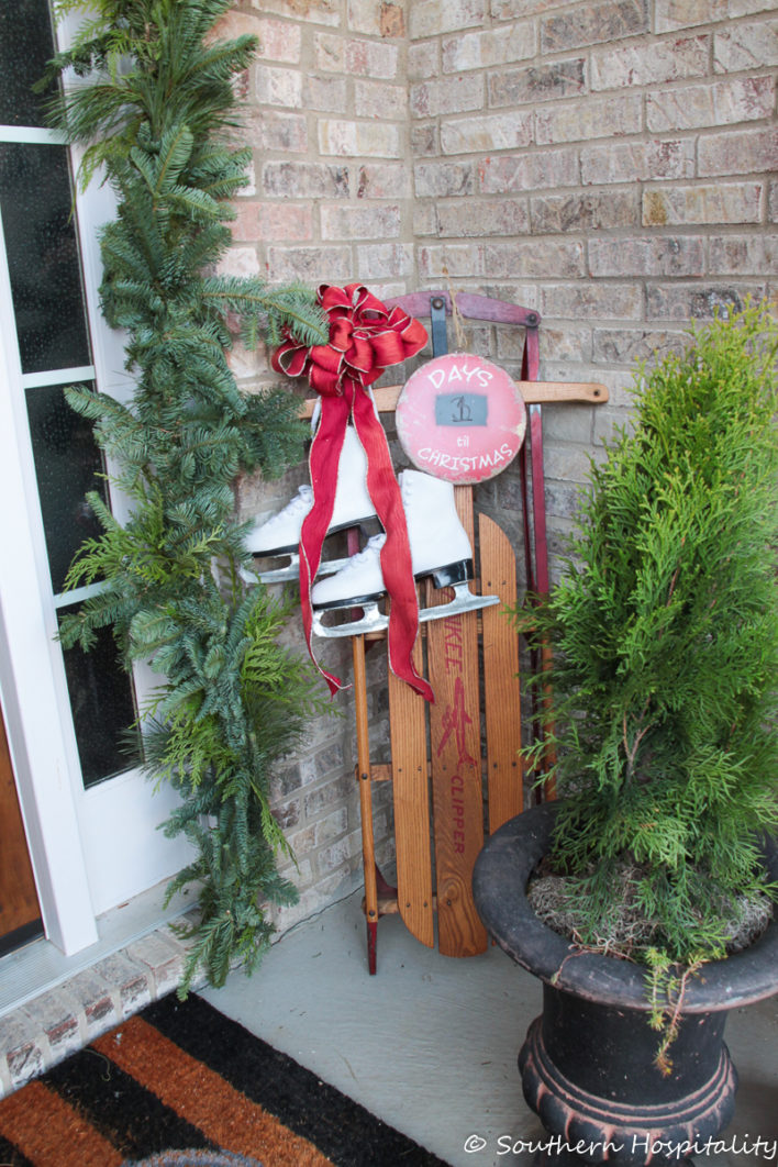 front porch traditional Christmas decor