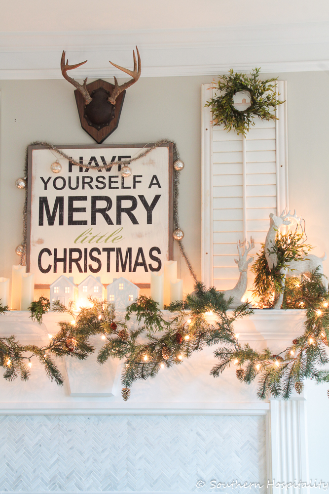 Christmas mantel decor