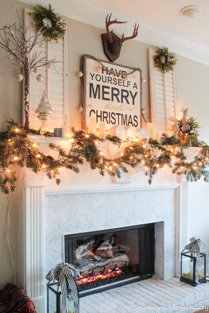 Christmas mantel decor