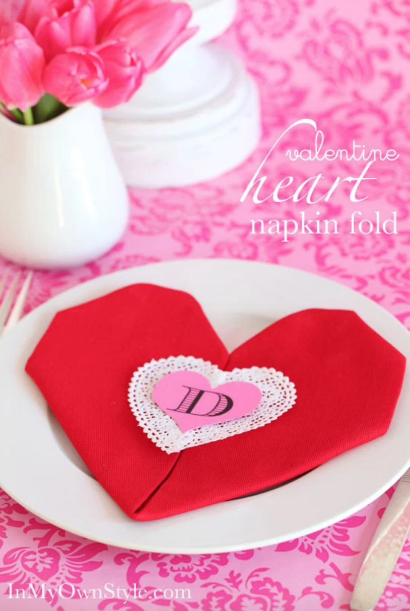 in my own style valentine heart napkin