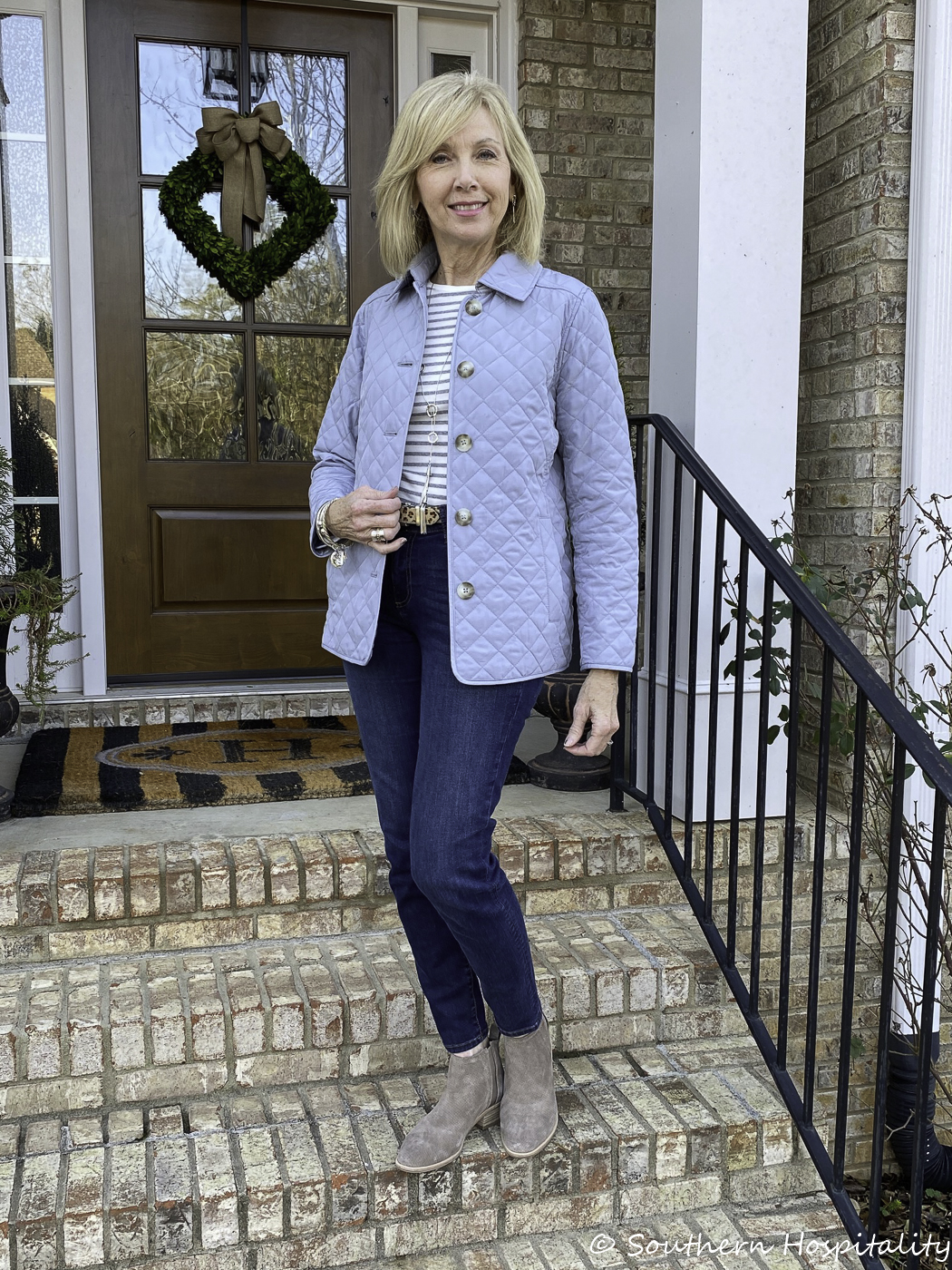 Fashion over 50: Quilted Jacket and Jeans - Southern Hospitality