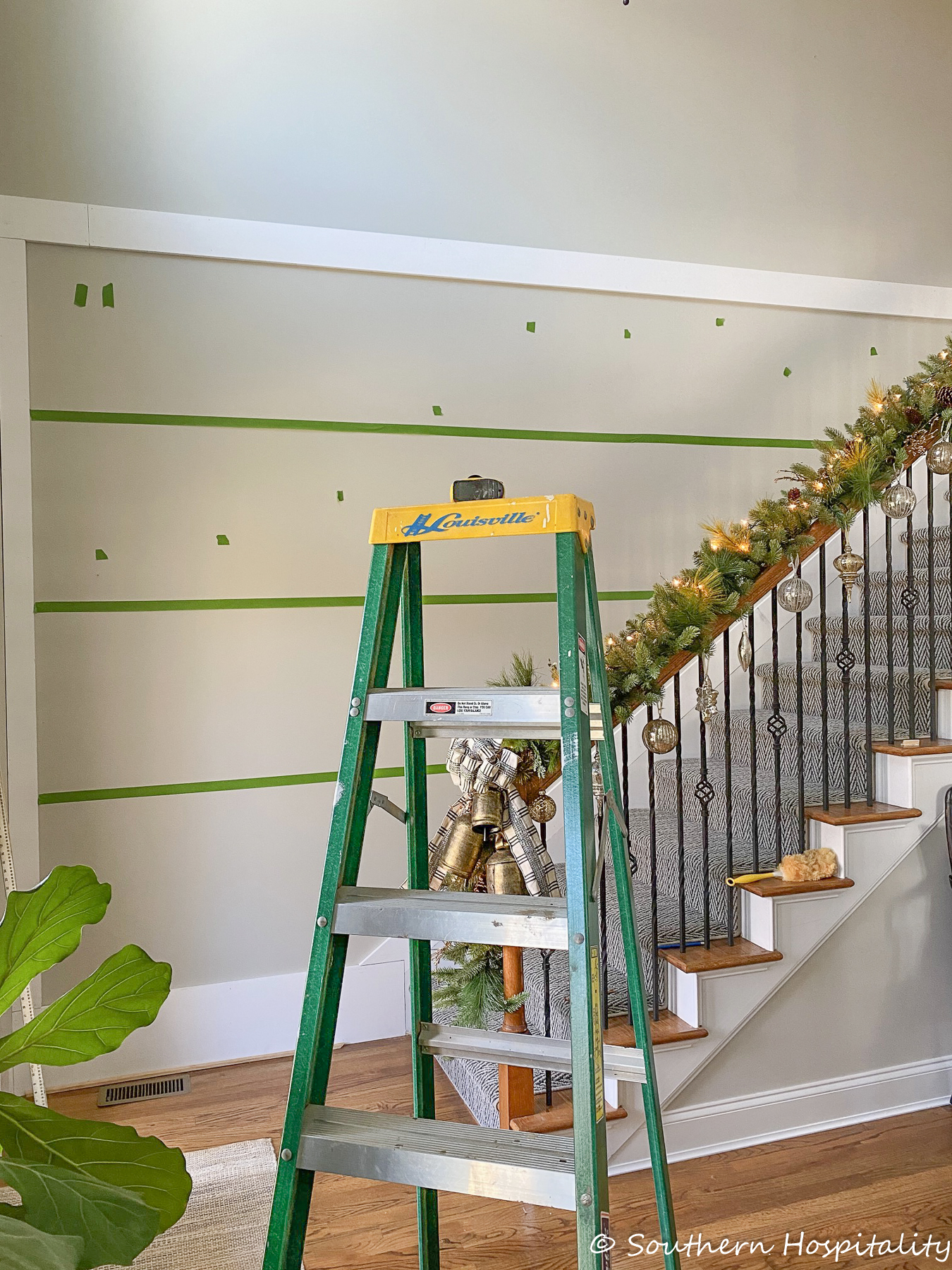 How to Add Box Molding to a Stair Wall - Southern Hospitality