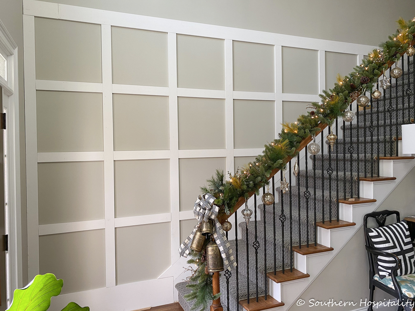 How to Add box molding to a stair wall