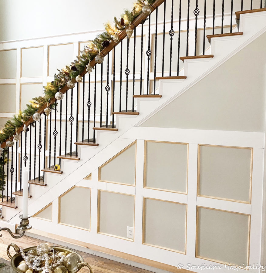 How to Add Box Molding to a Stair Wall Southern Hospitality