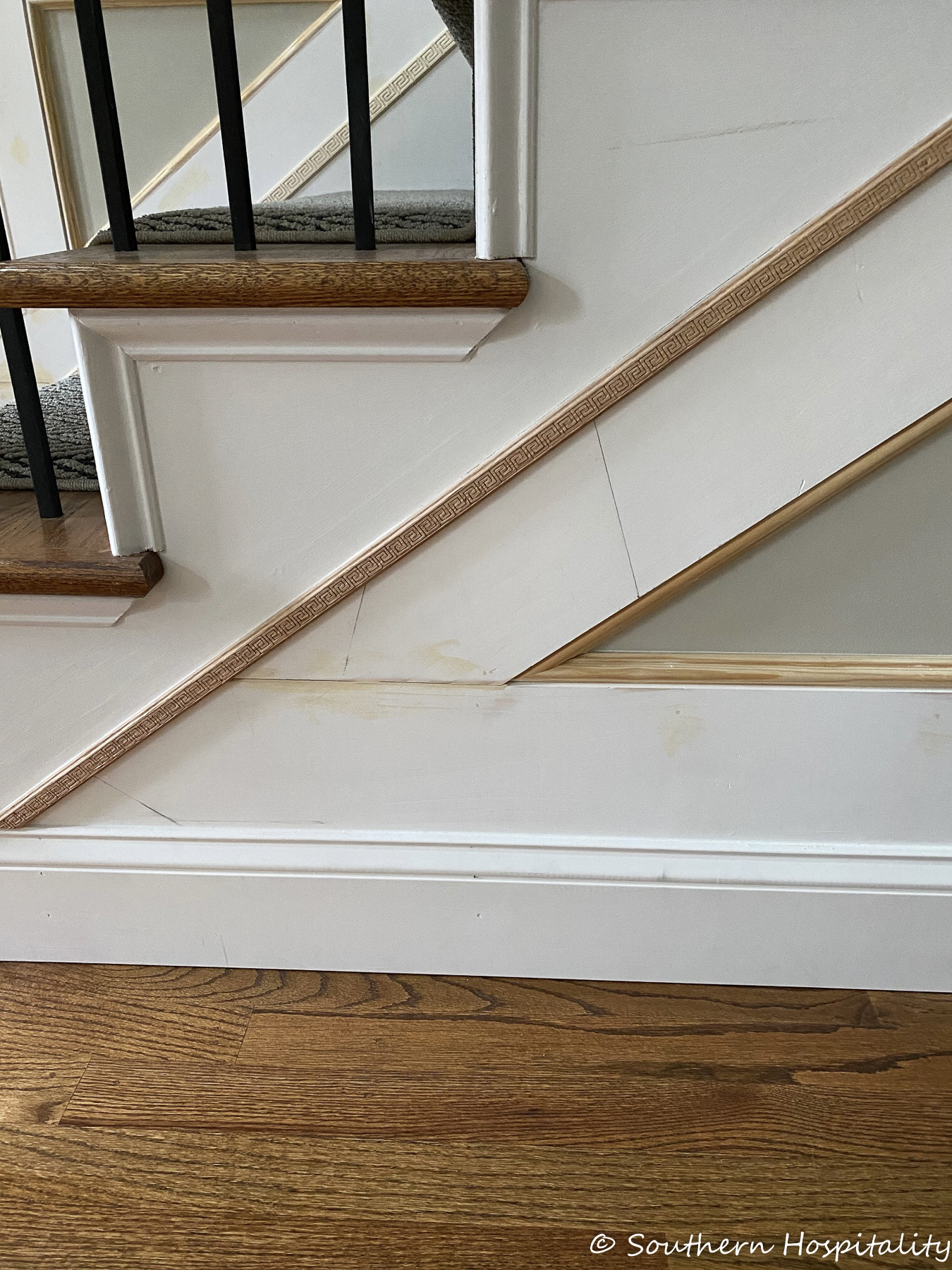 How to Add box molding to a stair wall