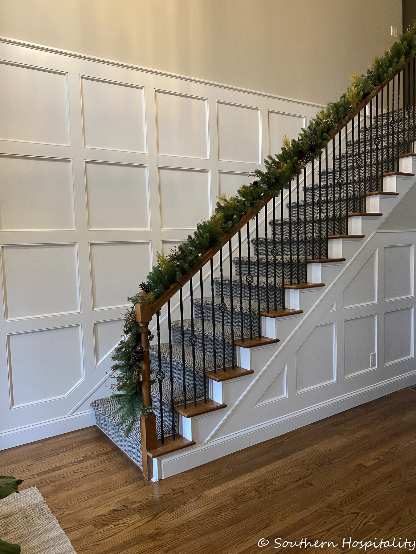 How to Add box molding to a stair wall