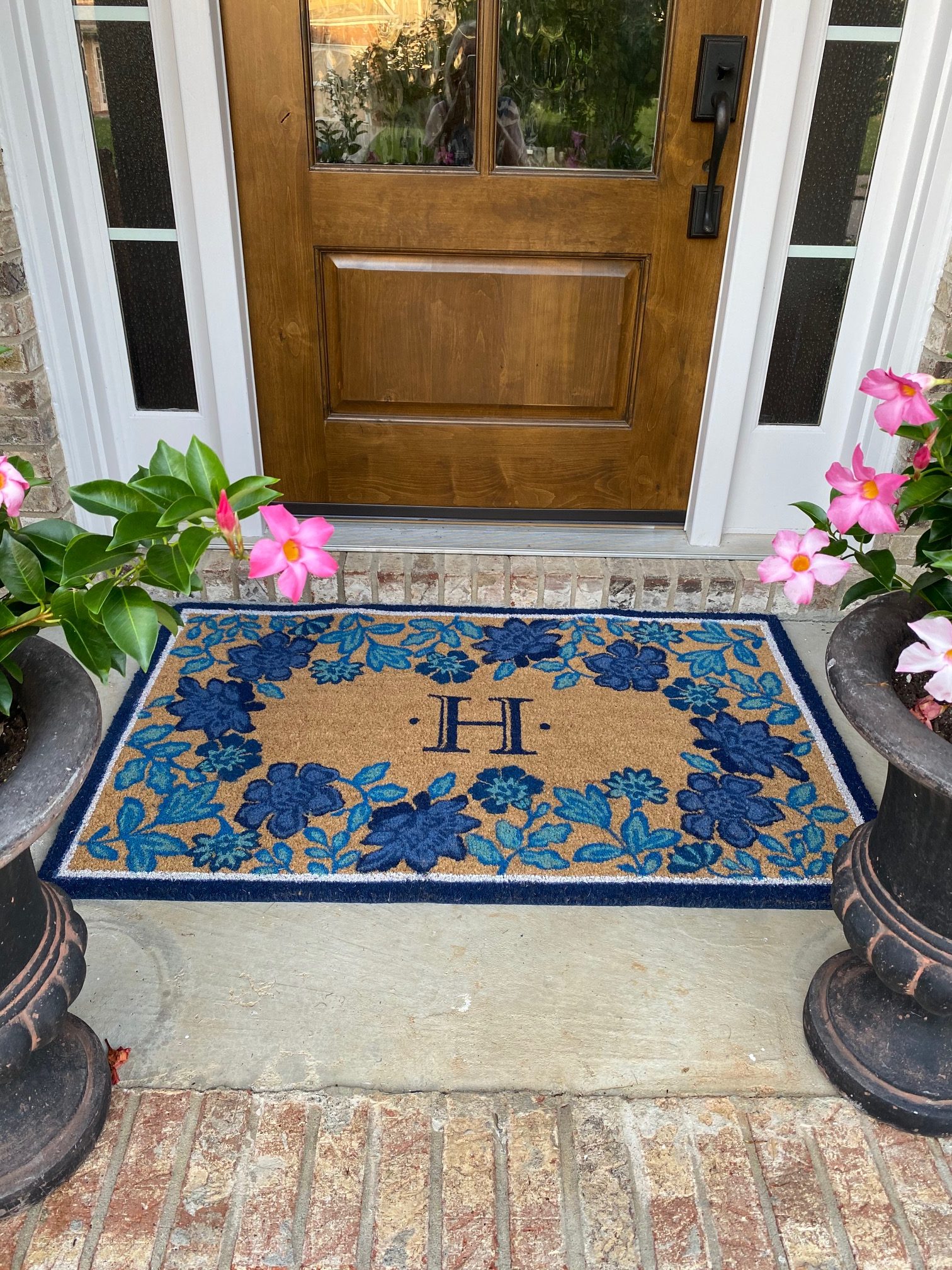 Monogram mat Frontgate rotated
