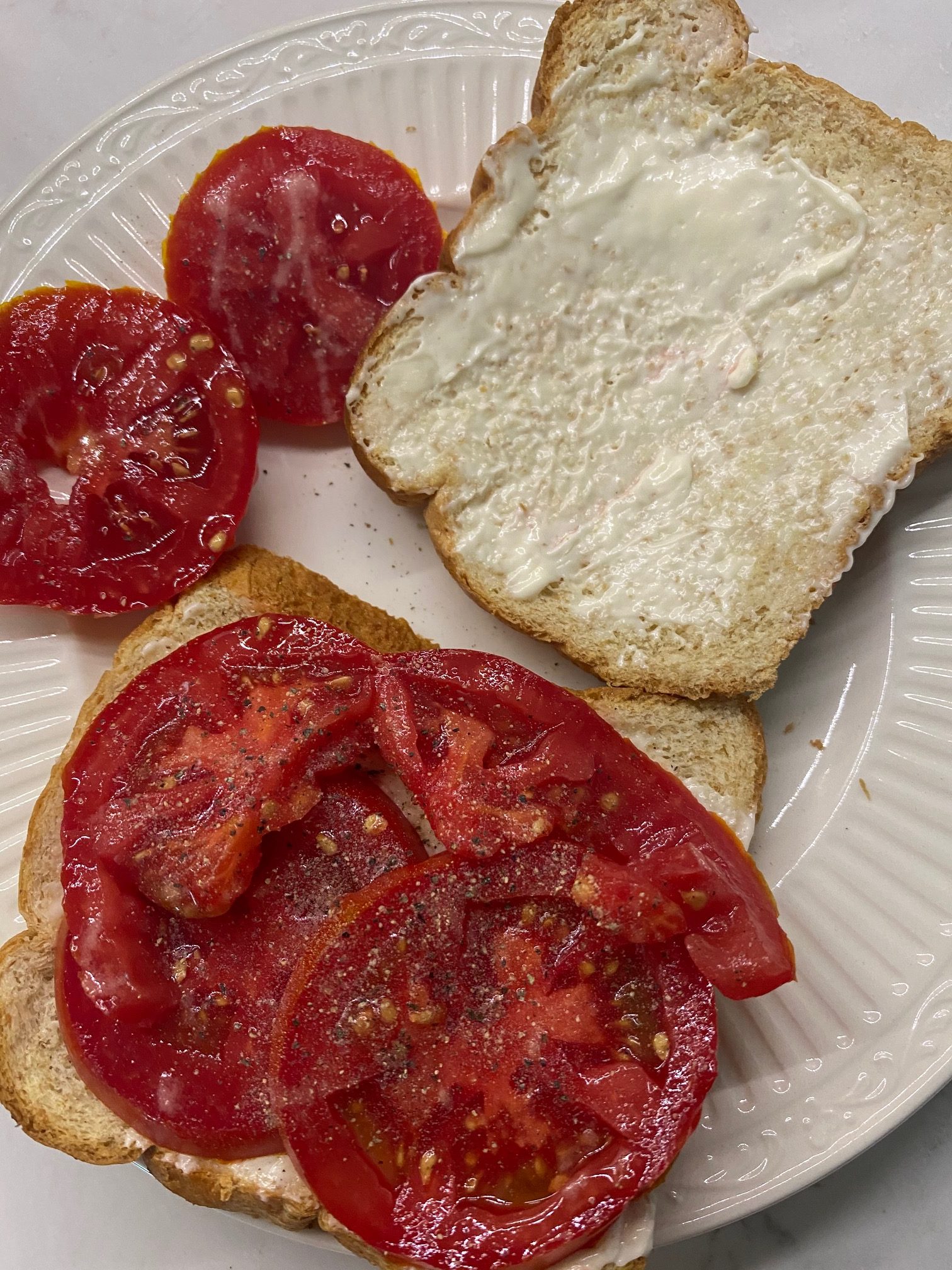 Tomato sandwich rotated